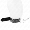 KINK - GYŰRŰS SZEGECSELT PÁNTOS NYAKLÁNC ÖVVEL 65 CM FEKETE ÁLLÍTHATÓ 36-50 CM X 3,8 CM - 2