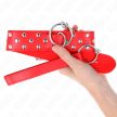 KINK - GYŰRŰS SZEGECSES NYAKLÁNC ÖVVEL 65 CM PIROS ÁLLÍTHATÓ 36-50 CM X 3.8 CM - 4