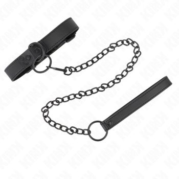 KINK - állítható nyakörv sötét pórázzal, 37-54 cm