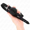 KINK - FULL SILICONE GAG 55 x 2 CM 4,5 CM BALL M MÉRET M FEKETE ÁLLÍTHATÓ 35-51 CM - 2