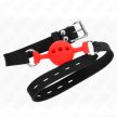KINK - FULL SILICONE GAG 55 x 2 CM 4 CM BALL MÉRET VÖRÖS ÁLLÍTHATÓ 35-51 CM - 3