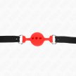 KINK - FULL SILICONE GAG 55 x 2 CM 4 CM BALL MÉRET VÖRÖS ÁLLÍTHATÓ 35-51 CM - 5