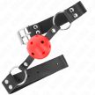 KINK - BREATHABLE BALL 4 CM GAG KETTŐS RIVET VÖRÖS 62,5 x 2,5 CM ÁLLÍTHATÓ 42-58 CM - 2