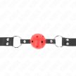 KINK - BREATHABLE BALL 4 CM GAG KETTŐS RIVET VÖRÖS 62,5 x 2,5 CM ÁLLÍTHATÓ 42-58 CM - 3