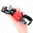KINK - BREATHABLE BALL 4 CM GAG KETTŐS RIVET VÖRÖS 62,5 x 2,5 CM ÁLLÍTHATÓ 42-58 CM - 4