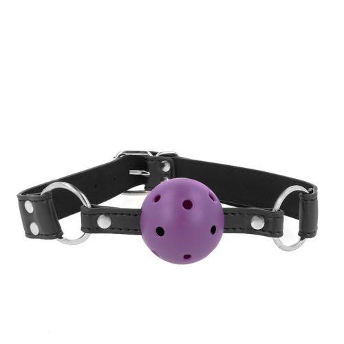 KINK - BREATHABLE BALL 4 CM GAG KETTŐS RIVET LILA 62,5 x 2,5 CM állítható 42-58 CM