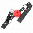 KINK - BREATHABLE BALL 4 CM GAG KETTŐS RIVET BŐR 62,5 x 2,5 CM állítható 42-58 CM - 2