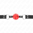 KINK - BREATHABLE BALL 4 CM GAG KETTŐS RIVET BŐR 62,5 x 2,5 CM állítható 42-58 CM - 3