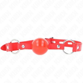KINK - 4 cm TPE golyós szájpecek piros zárral