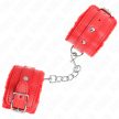 KINK - PRÉMIUM SZŐRMÉVEL BÉLELT CSUKLÓSZORÍTÓK PIROS PIROS ÖVVEL ÁLLÍTHATÓ 17-29 CM X 6 CM - 2