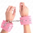 KINK - PRÉMIUM SZŐRMÉVEL BÉLELT CSUKLÓSZORÍTÓK RÓZSASZÍN, RÓZSASZÍN ÖVVEL ÁLLÍTHATÓ 17-29  - 4