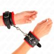 KINK - PRÉMIUM SZŐRMÉVEL BÉLELT CSUKLÓSZORÍTÓK PIROS, FEKETE ÖVVEL, ÁLLÍTHATÓ 17-29 CM X 6 - 3