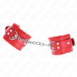 KINK - SZŐRMÉVEL BÉLELT CSUKLÓSZORÍTÓK PIROS PIROS ÖVVEL ÁLLÍTHATÓ 17-29 CM X 6 CM - 2