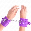 KINK - SZŐRMÉVEL BÉLELT CSUKLÓSZORÍTÓK NÉGYZET ALAKÚ LYUKAKKAL LILA ÉS LILA ÖVVEL, ÁLLÍTHA - 4