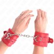 KINK - SZŐRMÉVEL BÉLELT CSUKLÓSZORÍTÓ NÉGYZET ALAKÚ LYUKAKKAL PIROS ÉS PIROS ÖVVEL ÁLLÍTHA - 4