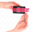 KINK - NEJLON CSUKLÓSZORÍTÓK FEKETE MŰBŐR ÖVVEL MÁLNA RÓZSA ÁLLÍTHATÓ 19-29 CM X 5.1 CM - 3
