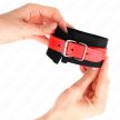 KINK - NEJLON CSUKLÓSZORÍTÓK FEKETE MŰBŐRREL PIROS SZÍNBEN ÁLLÍTHATÓ 19-24 CM X 5,5 CM - 3