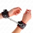 KINK - SZŐRMÉVEL BÉLELT CSUKLÓSZORÍTÓK PIROS / FEKETE ÁLLÍTHATÓ 17-29 CM X 6 CM - 4