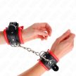 KINK - NEHÉZ CSUKLÓSZORÍTÓK PIROS SZŐRMÉVEL BÉLELT ÁLLÍTHATÓ 20-30 CM X 6 CM - 4