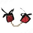 KINK - BOTRÁNY CSUKLÓSZORÍTÓK PIROS-FEKETE CSIPKÉS RÉSZLETEK 24,5 CM X 6,5 CM - 3