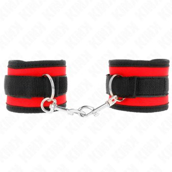   KINK - állítható nylon csuklókötözők piros-fekete színben