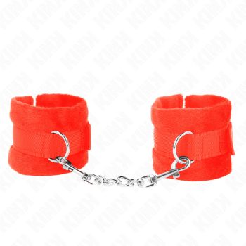 KINK – kezdő prémium szőrös bilincs (piros)