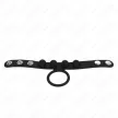 Kink Leather Cock Ring Adjustable Pressure Closure 3.5 cm Black