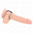 KINK - DUPLA FÉM PÉNISZGYŰRŰ 3,8 CM ÉS 5 CM KÖZÖTT BŐRREL ÖSSZEKÖTVE - 2