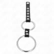 Kink Inel penis dublu metal cu piele 3.8-5 cm ajustabil