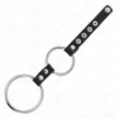 Kink Inel penis dublu metal cu piele 3.8-5 cm ajustabil