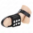 Kink Leather Cock Ring Adjustable Ball Divider Strap Black