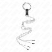 KINK - TRIPLA KRÓMOZOTT FÉM PÉNISZGYŰRŰ 3 CM ÉS 4,5 CM KÖZÖTT, 26 CM-ES FÉMLÁNCCAL ÉS MELL - 3