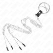 KINK - TRIPLA KRÓMOZOTT FÉM PÉNISZGYŰRŰ 3 CM ÉS 4,5 CM KÖZÖTT, 26 CM-ES FÉMLÁNCCAL ÉS MELL - 4