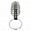 Kink set 7 inele penis metalice conectate prin piele 3.2-5 cm