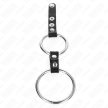 KINK - DUPLA PÉNISZGYŰRŰ 3,8 CM ÉS 5 CM KÖZÖTT BŐRREL ÖSSZEKÖTVE - 4