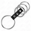 Kink Set 4 Inele Penis Metal 3.7-5 cm Conectate prin Curea Piele