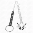 Kink Metal Cock Ring with Chain and Adjustable Nipple Clamps