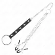 Kink Metal Cock Ring with Chain and Adjustable Nipple Clamps