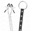 Kink Metal Cock Ring with Chain and Adjustable Nipple Clamps