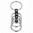 Kink Cock Ring Set Metal Leather Connected 3.7-5 cm
