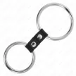 Kink Double Metal Cock Ring Adjustable Leather Strap 3.7-5 cm