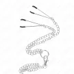 Kink Inel penis metalic reglabil 3.8-5 cm cu cleme de sfârcuri și lanț 26 cm cromat