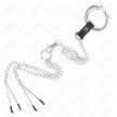 KINK - TRIPLA KRÓMOZOTT FÉM PÉNISZGYŰRŰ 3,8 CM-TŐL 5 CM-IG, 26 CM-ES FÉMLÁNCCAL ÉS MELLBIM - 5