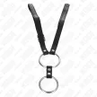 Kink Double Metal Cock Ring Adjustable 3.8 to 5 cm with Leather Belt 112 cm