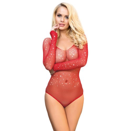 SUBBLIME - 952303 CSILLOGÓ GRILL BODYSTOCKING HOSSZÚ UJJÚ HOSSZÚ UJJÚ PIROS EGY MÉRET