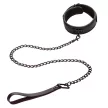 Calexotics Collar and Leash Adjustable Heavy Duty Leather Black