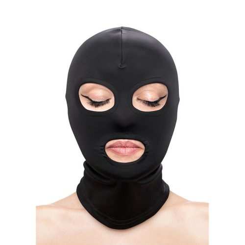 NS ÚJDONSÁGOK - FÉTIS ÉS DIVAT SZEMEK ÉS SZÁJ CSUKLYA NYLON FEKETE