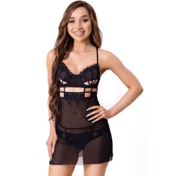   LIVCO CORSETTI FASHION - Maia 20247 – fekete babydoll és tanga S/M