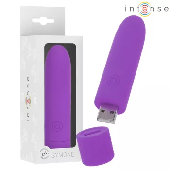   Intense Symone USB Rechargeable Vibrating Bullet 8 Modes 10 cm Purple