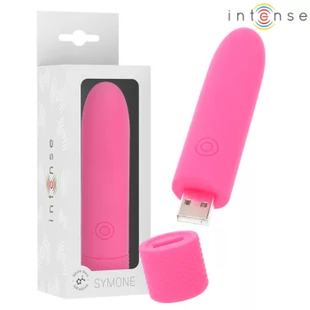  Intense Symone Vibrating Bullet 8 Modes USB Rechargeable 10cm Pink